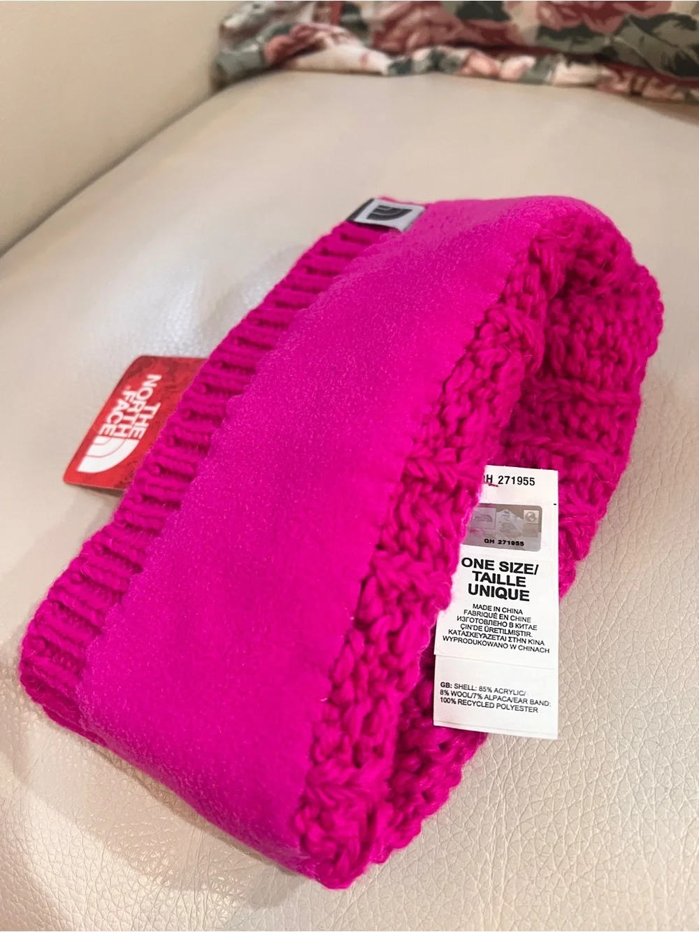 The North Face Hot Pink Cable-Knit Hat, Scarf & Mittens Set